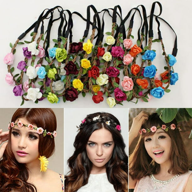 Flowers Hairbands Garland Flower Hairband For Girls Flower Crown Hair Band RS 